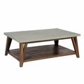 Kd Cama De Bebe 48 in. Brookside Wood with Concrete-Coating Coffee Table KD3240073